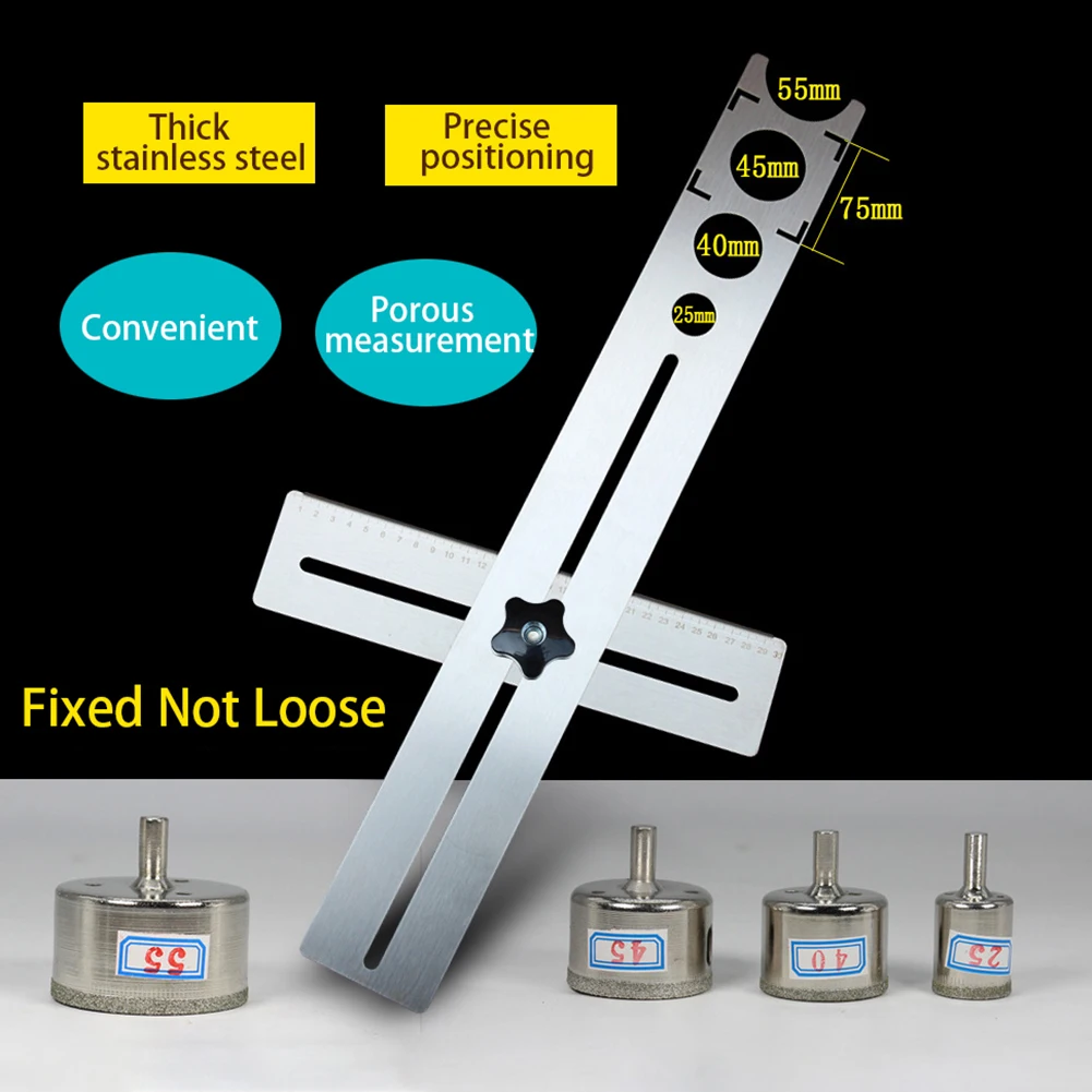 Durable Measuring Accurate Stainless Steel DIY Portable Ceramic Tile Hole Jig Punch Locator Universal Drill Guide | Инструменты