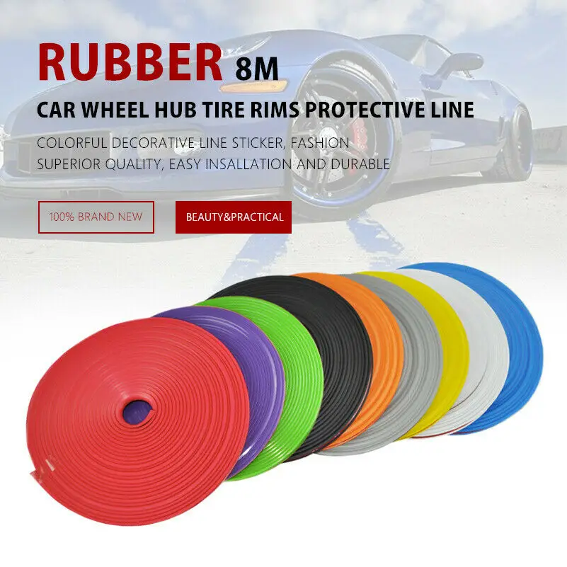 8M Pro Защитная Наклейка на край обода колеса автомобиля лидер продаж Резиновая