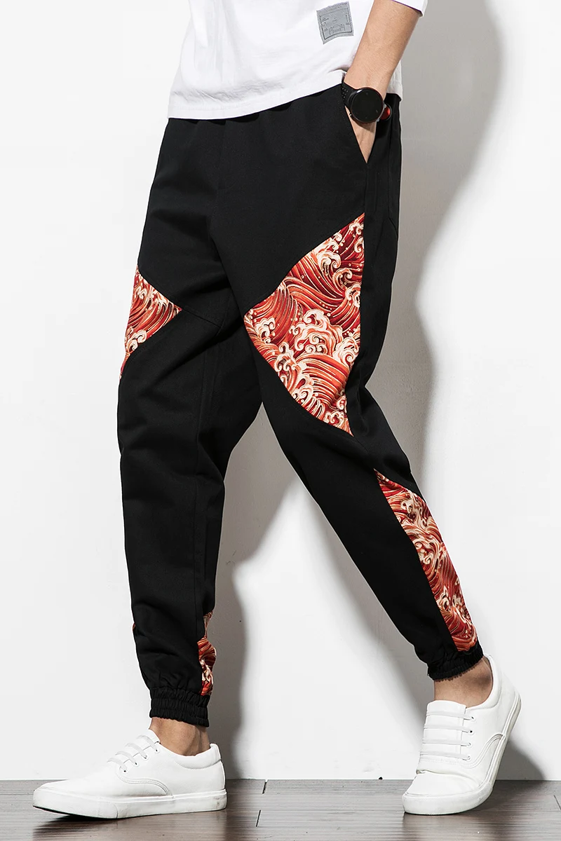 

Fashionable Men's Stitching Pants Black Army Green 2020 New Men Casual Trousers Size S M L XL XXL XXXL 4XL 5XL