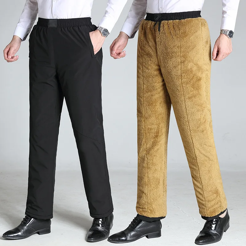 

Pants ватные брюки Pantalon en coton épais et chaud Winter Elastic Waist Plush Thickened Warm Loose Casual Large Cotton Pants