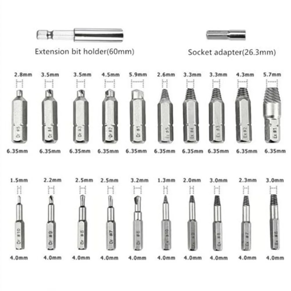 

Tool Damaged Screw Extractor Remover Extractor High speed steel Socket adapter