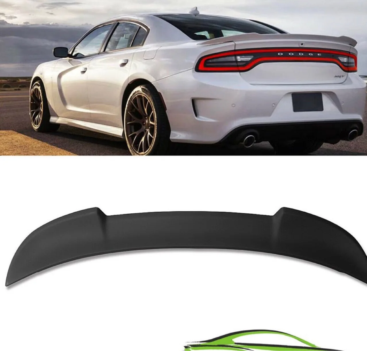 New Carbon Fiber Look /Black Car Rear Roof Spoiler Wing Trunk Spoiler Wing Lip For DODGE Charger SRT SXT R/T Pursuit 2015-2019