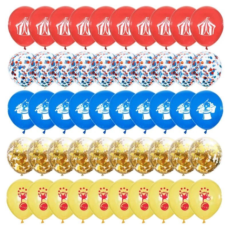 52 шт./компл. Набор двусторонних мультяшных цирковых трупп латексные воздушные