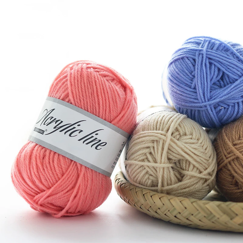 

50g Acrylic Line Knitting Yarn Soft Warm Baby Crochet Knitted Yarn for Hand Knitting Worsted Thread Line Needlework Crochet Yarn