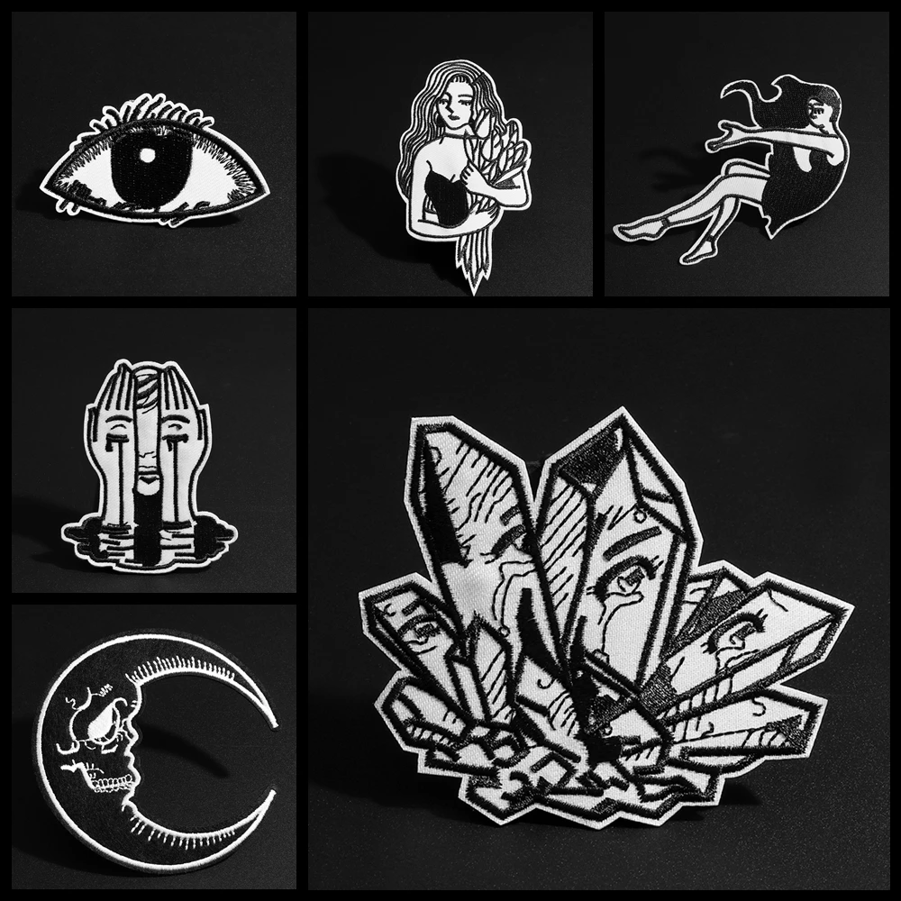 Черно белые хрустальные патчи 1 шт. черно аппликации в форме сердца для девочек 3D