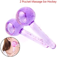 2pcsbox large beauty ice hockey energy beauty crystal ball facial cooling ice globes water wave for face and eye massage