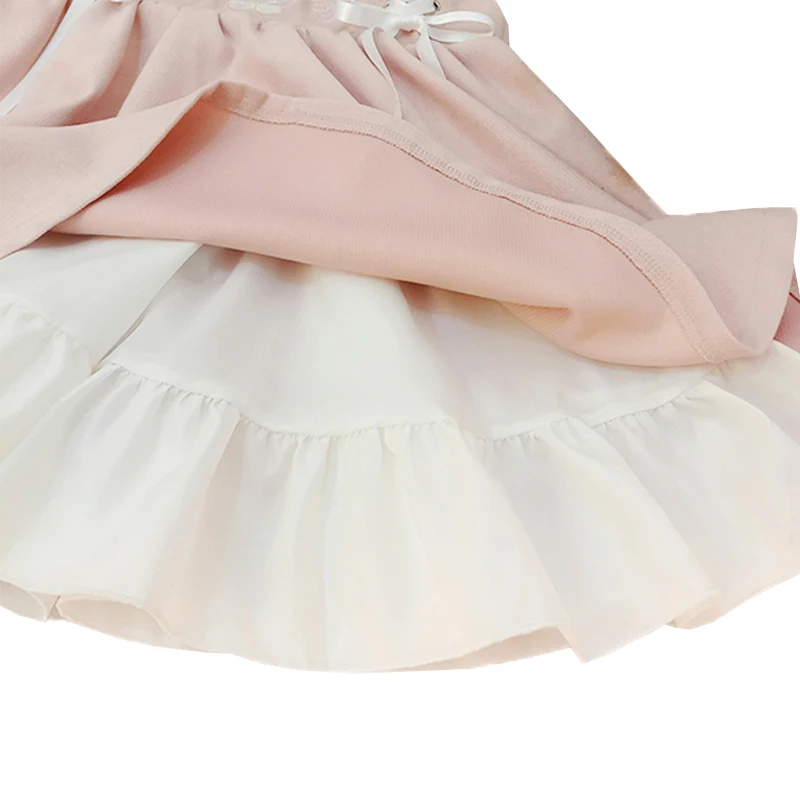 

2020 Winter Japanese Sakura Soft Girl Strap Skirt Women Kawaii Bow Solid A-line Skirt Casual Mori High Waist Embroidery Skirt