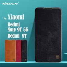 For Xiaomi Redmi Note 9T 5G Flip Case Nillkin Qin Leather Flip Cover Card Pocket Wallet Book Cases For Redmi Note9T Phone Bag