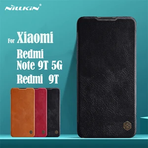 for xiaomi redmi note 9t 5g flip case nillkin qin leather flip cover card pocket wallet book cases for redmi note9t phone bag free global shipping