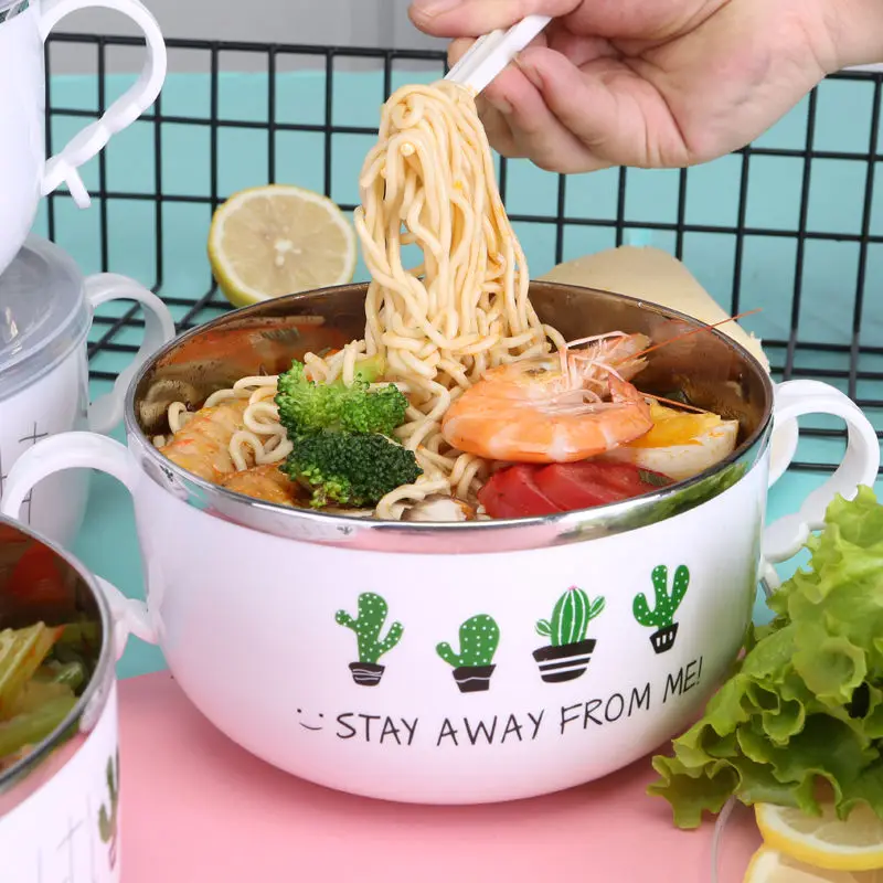 Набор палочек для еды в японском стиле большая миска из нержавеющей стали