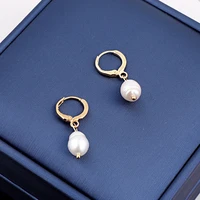 elegant pearls hoop earrings simple design female women party jewelry statement alloy pearl earring jewelry accessories bijoux