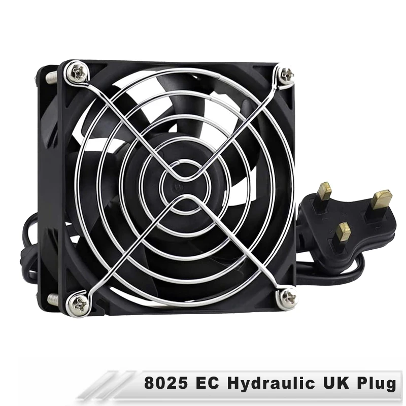 

1PCS Gdstime 80*25mm EC Brushless Fan with UK Plug 8025 AC 110V 115V 120V 220V 240V 8cm 80mm x 25mm Axial Fan Cooling Cooler Fan