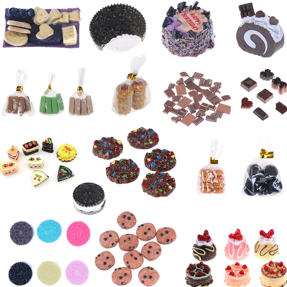 

Chocolate Cookies Biscuits Dessert Glass Can Miniature Dollhouse Kitchen Decoration Bakery For Children Kids Pretend Play Toys
