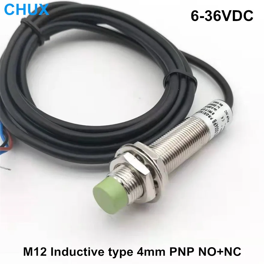 Индуктивный датчик приближения PNP цилиндр неутопленного типа M12 NO + NC 4 провода мм