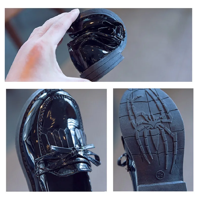 Элегантная обувь для девочек модная детская весенняя с кисточками в британском