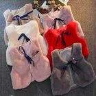 Детская одежда, меховой жилет для маленьких девочек, уличный жилет из кроличьего меха, куртка, женский модный жилет в Корейском стиле на осень и зиму