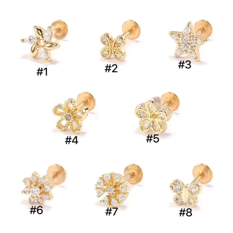 

1Pcs 16G Labret Tragus Cartilage Earring 16g Punk Cz Gem Round Tragus Lip Ring Monroe Ear Cartilage Earring Piercing