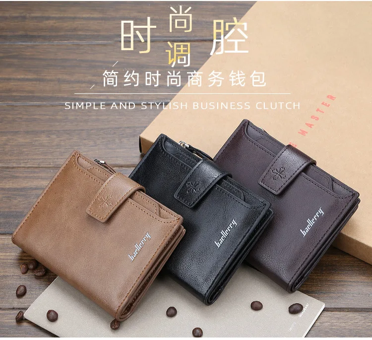 Мужские кошельки baellerry Hasp короткие однотонные модные на молнии Держатель для карт мужской кожаный кошелек с отделением для монет высококачественный мужской кошелек