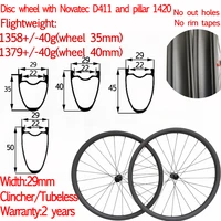 flyweight light width 29mm carbon road bike disc wheels 3035404550mm clincher tubeless gravel cyclocross disc bike wheelset