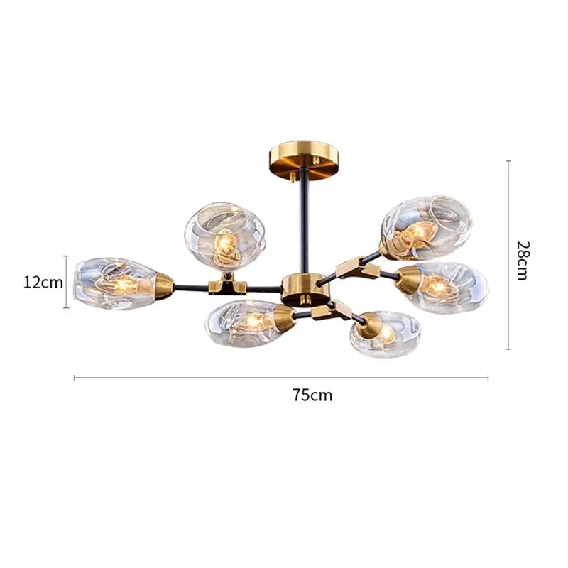 

Nordic Luxury Glass Pendant Lamp Lighting for LOFT Dining Room Bedroom Living Room modern Golden Iron Pendant Lights Indoor Lamp