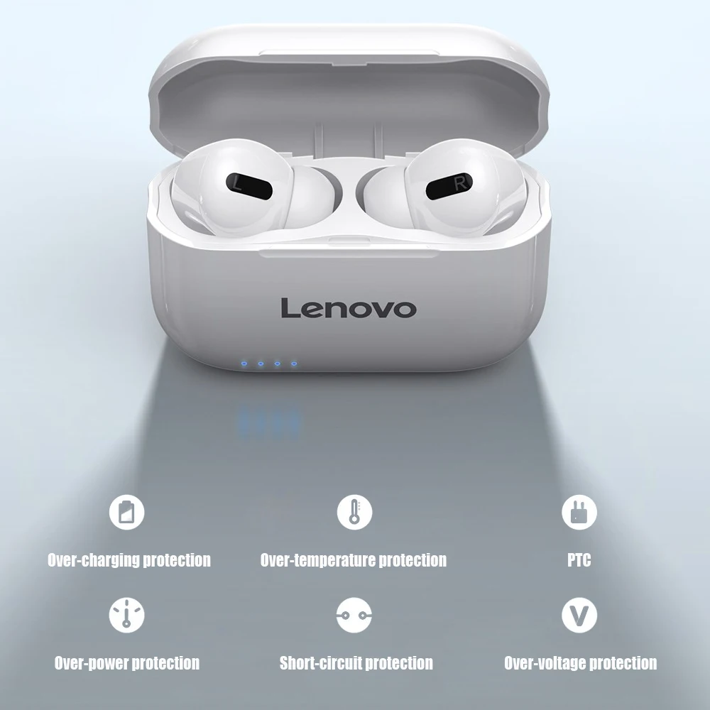 Lenovo LP1S наушники вкладыши TWS Bluetooth спортивные беспроводные стерео гарнитура HiFi