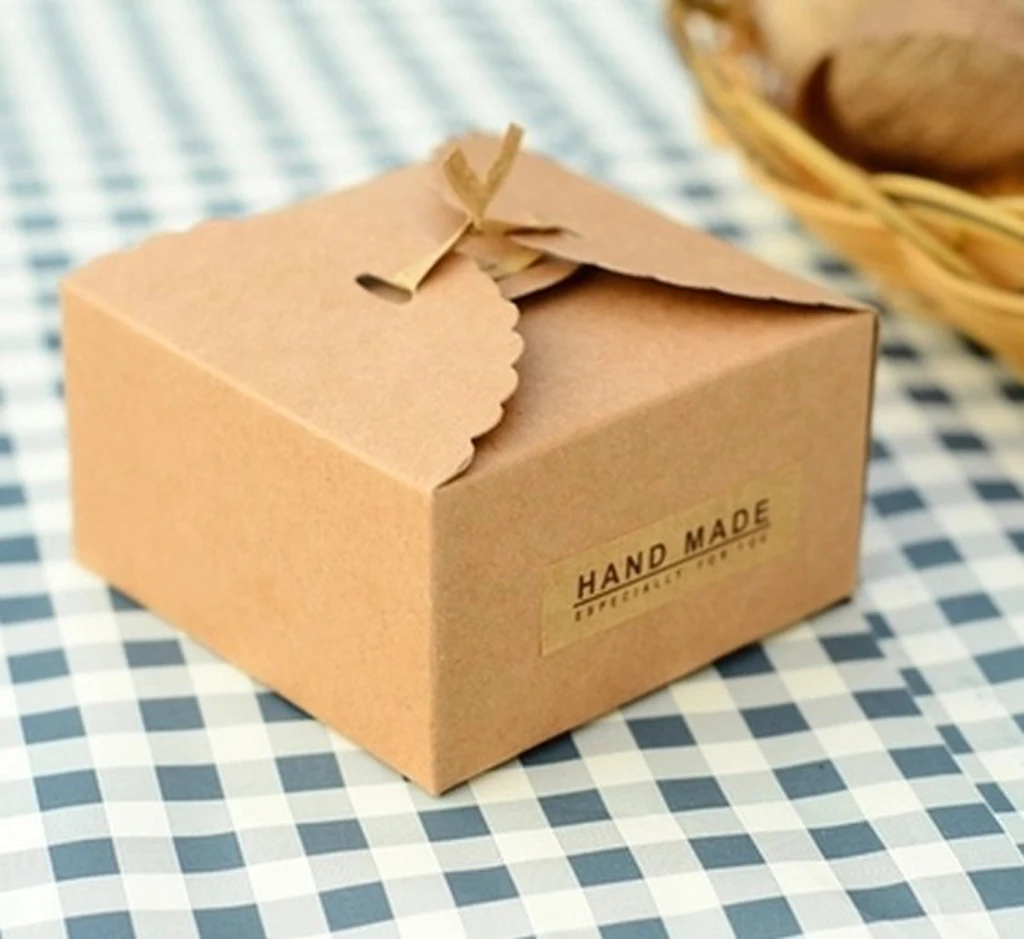 12 шт./лот коробки из крафт бумаги для домашней свадебвечерние НКИ подарка