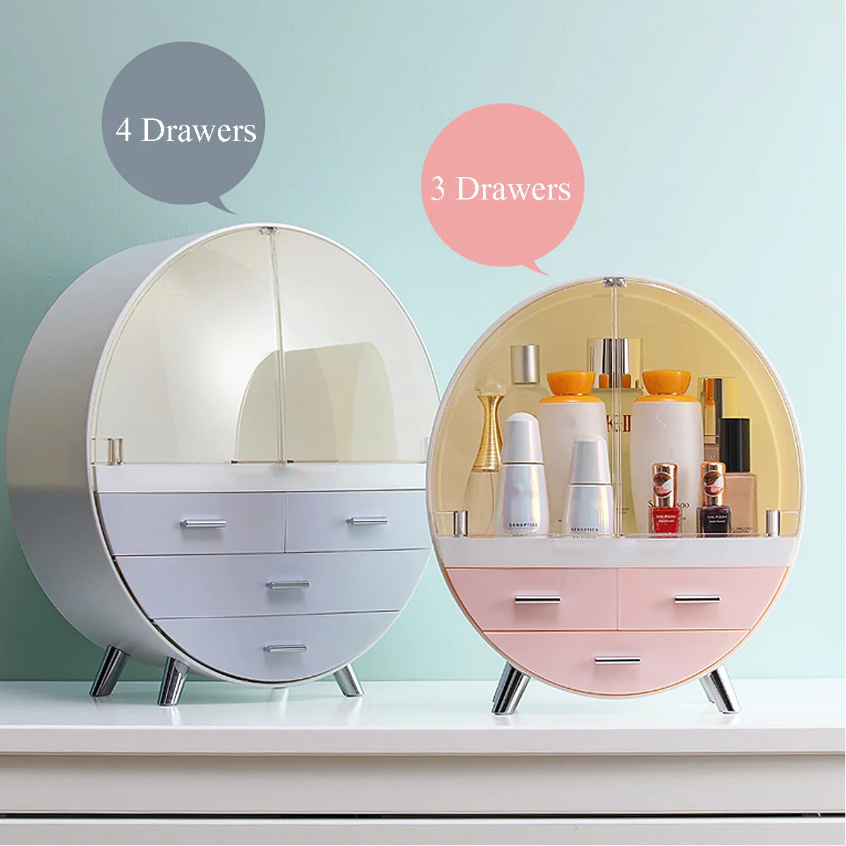 

Large Capacity M/L Desktop Cosmetic Sundries Storage Box Table Shelf Moisture Dustproof Waterproof Lipstick Skincare Shelf