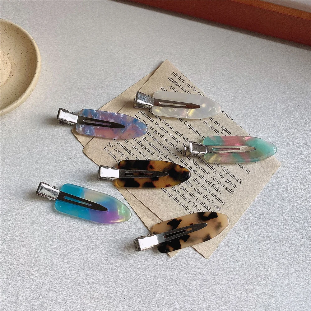 

Simple Wild Leopard Seamless Hair Clip Women Acetate Sheet No Bend Bangs Clip Duckbill Clip Hairpins Hair Styling Tool