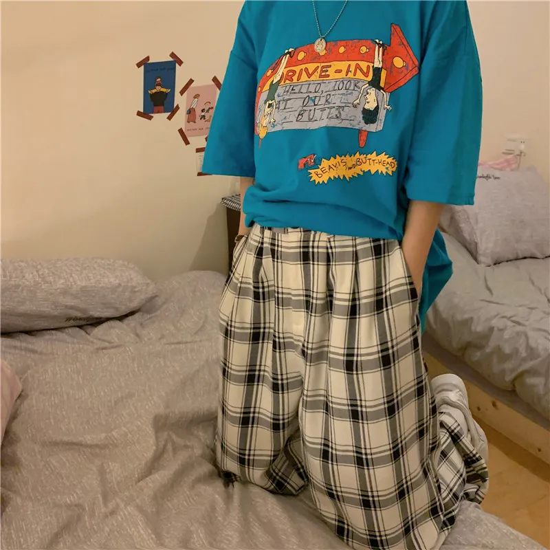 

Thicker Pants Women Baggy Plaid Retro Fashionable Ulzzang All-match Soft Large Size M-4XL Leisure Autumn Females 2021 Newest Hot