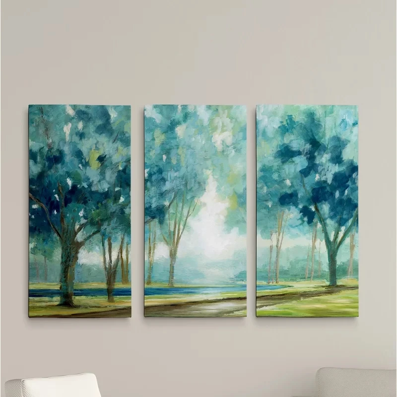 Картины Wall Art природный пейзаж холст модульный комплект из 3 предметов