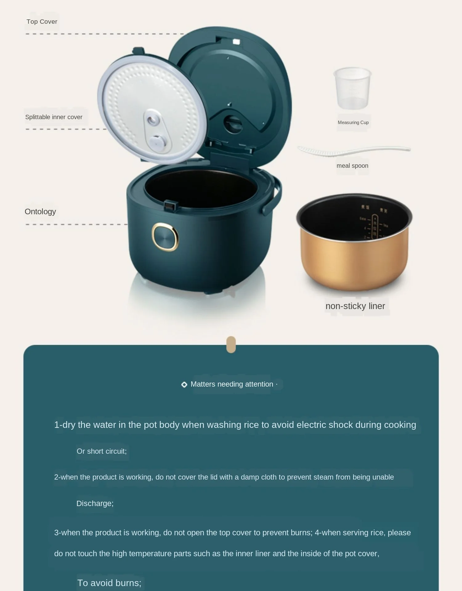 

Rice Cooker Smart Home Multi-function 3L Mini Small Rice Cooker Automatic Rice Cooker for 2-4 People