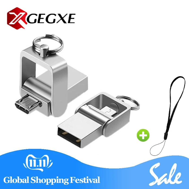 XGEGXE USB флеш накопитель OTG 8 ГБ 16 32 64 Гб 128 USB2.0 Складная Флешка 3 0 металлическая usb
