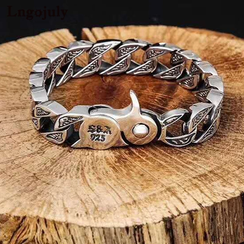 Новый мужской браслет Изящные Ювелирные изделия искусственное серебро 100% для