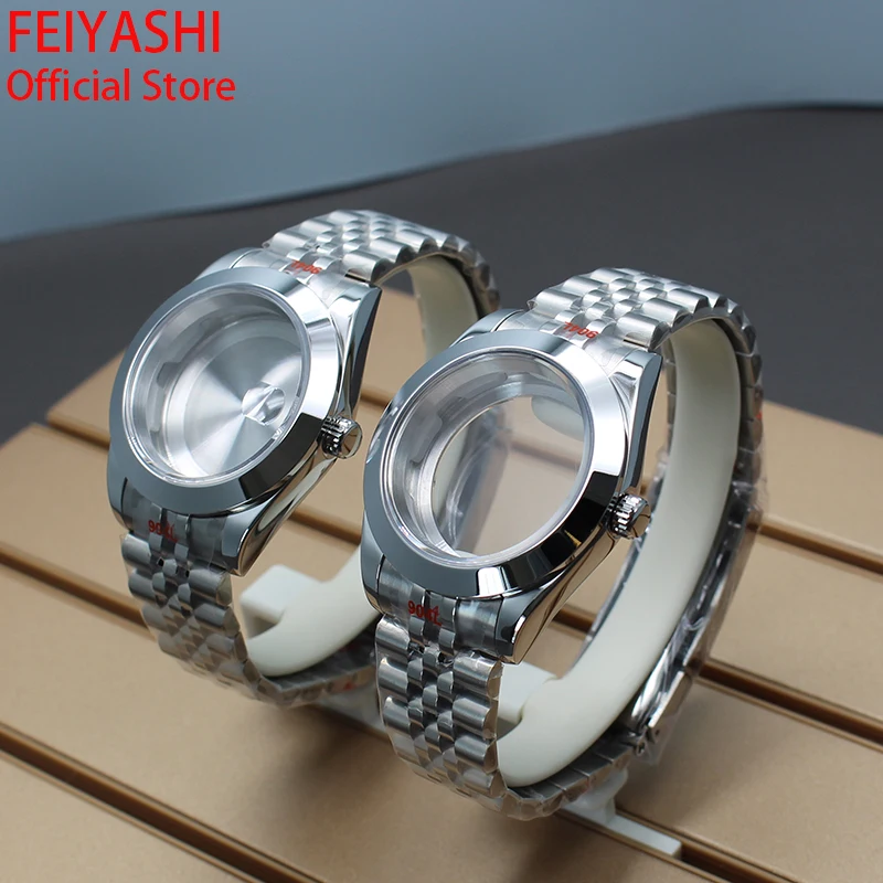36mm/40mm Men Watch Case Bracelet Watchband Sapphire Crystal Glass For Seiko nh34 nh35 nh36/38 Miyota 8215 Movement 28.5mm Dial