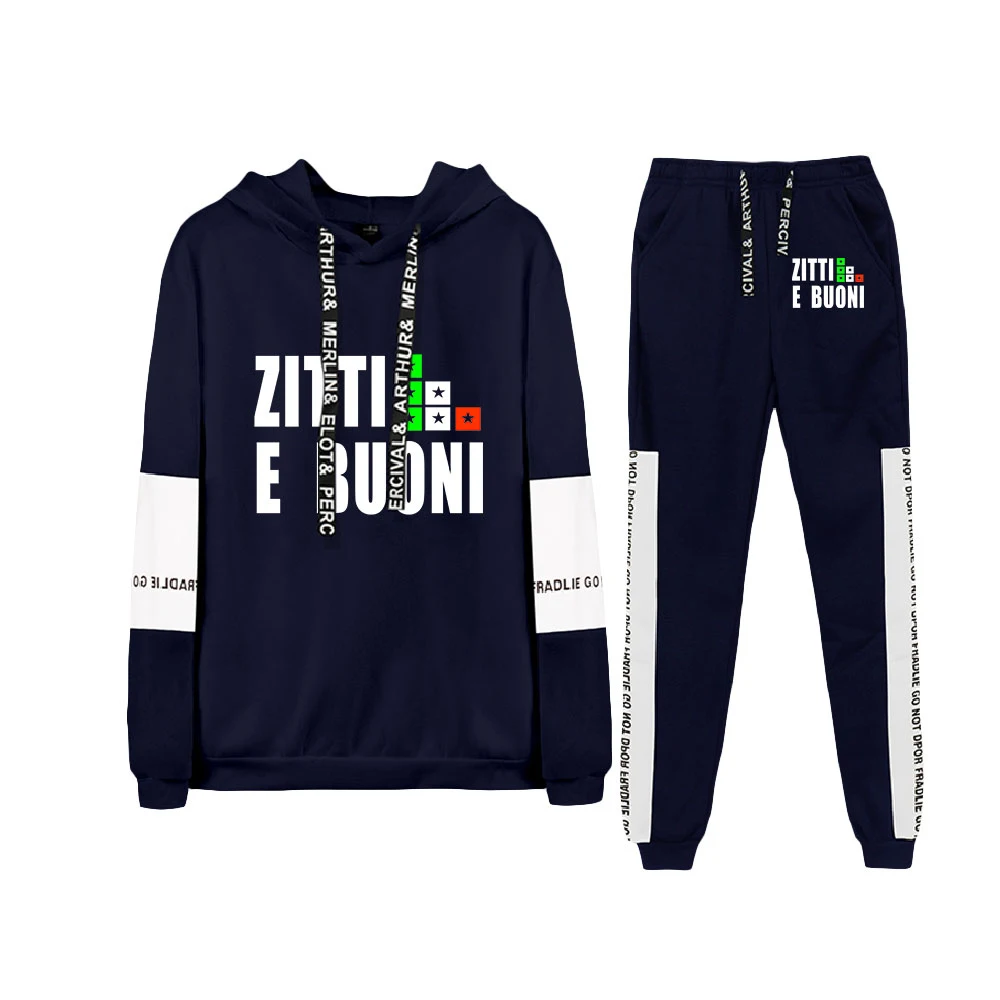 

Fashion Ltaly Band Maneskin Paint Fall Winter Suit Hoodie Patchwork Sweatshirt Banded Pant Two Piece Streetwear HIP HOP Style