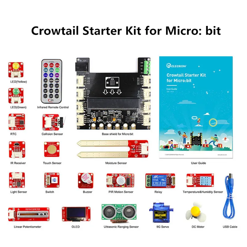 Elecrow Crowtail стартовый комплект для Micro:bit программирования Обучающий набор с 20