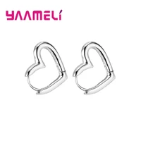 trendy 925 sterling silver heart hoop earrings for women minimalist jewelry fashion statement earrings accessories drop shipping