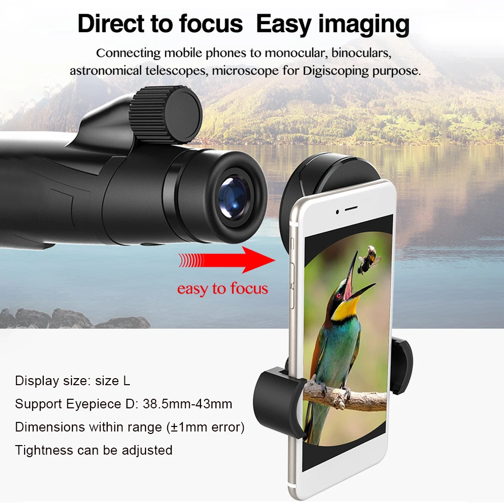 

Upgrade Universal Cell Phone Photography Adapter for Binoculars Telescope Monocular Spotting Scope Microscope Accessories
