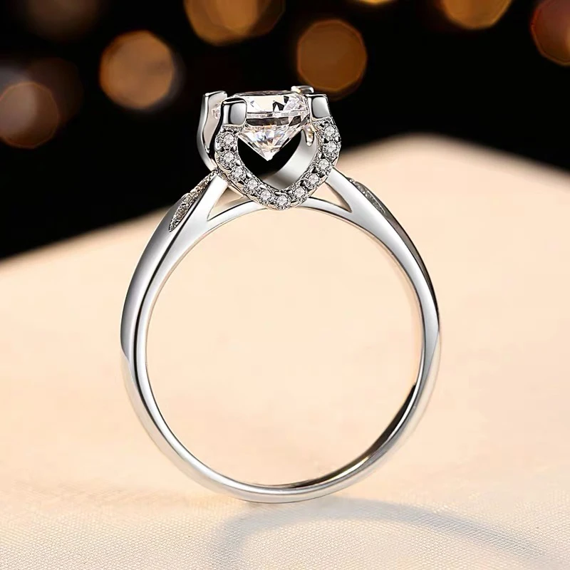 925 Серебряное кольцо камень Муассанит 1ct 2ct 3ct отличный крой Свадебные кольца на