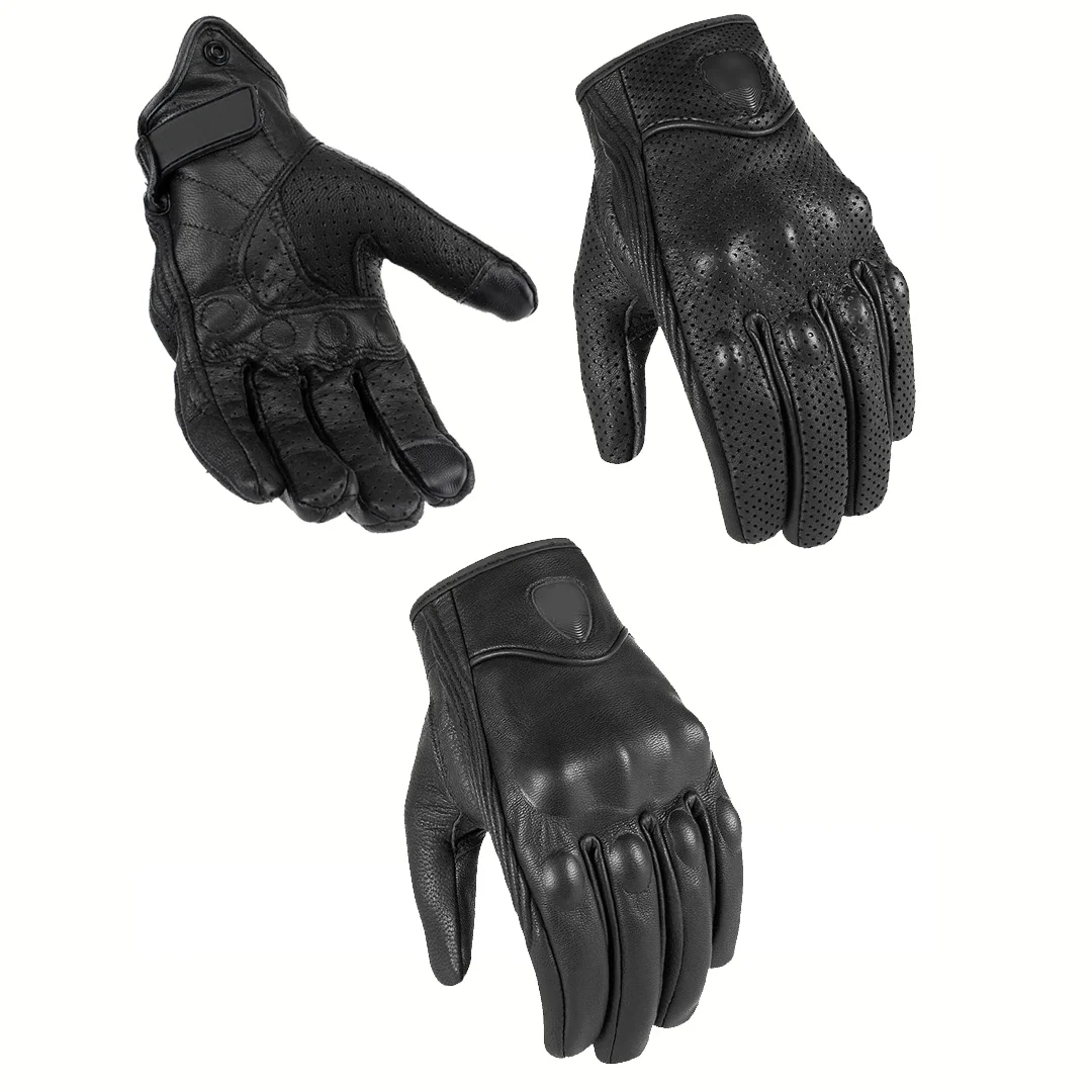 

Hot Sales Leather Motorcycle Gloves Goatskin Touch Screen MX Motocross Gloves Racing Riding Gant Dirt Bike Moto Vintage Gloves