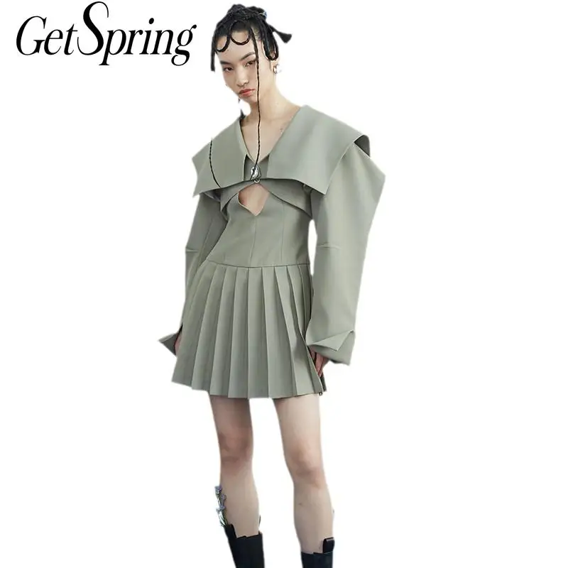 

Getspring Women Coat Sailor Collar Short Coats Jackets Ladies Puff Sleeve Vintage Sexy All Match Woman Summer Coats 2021 Fashion