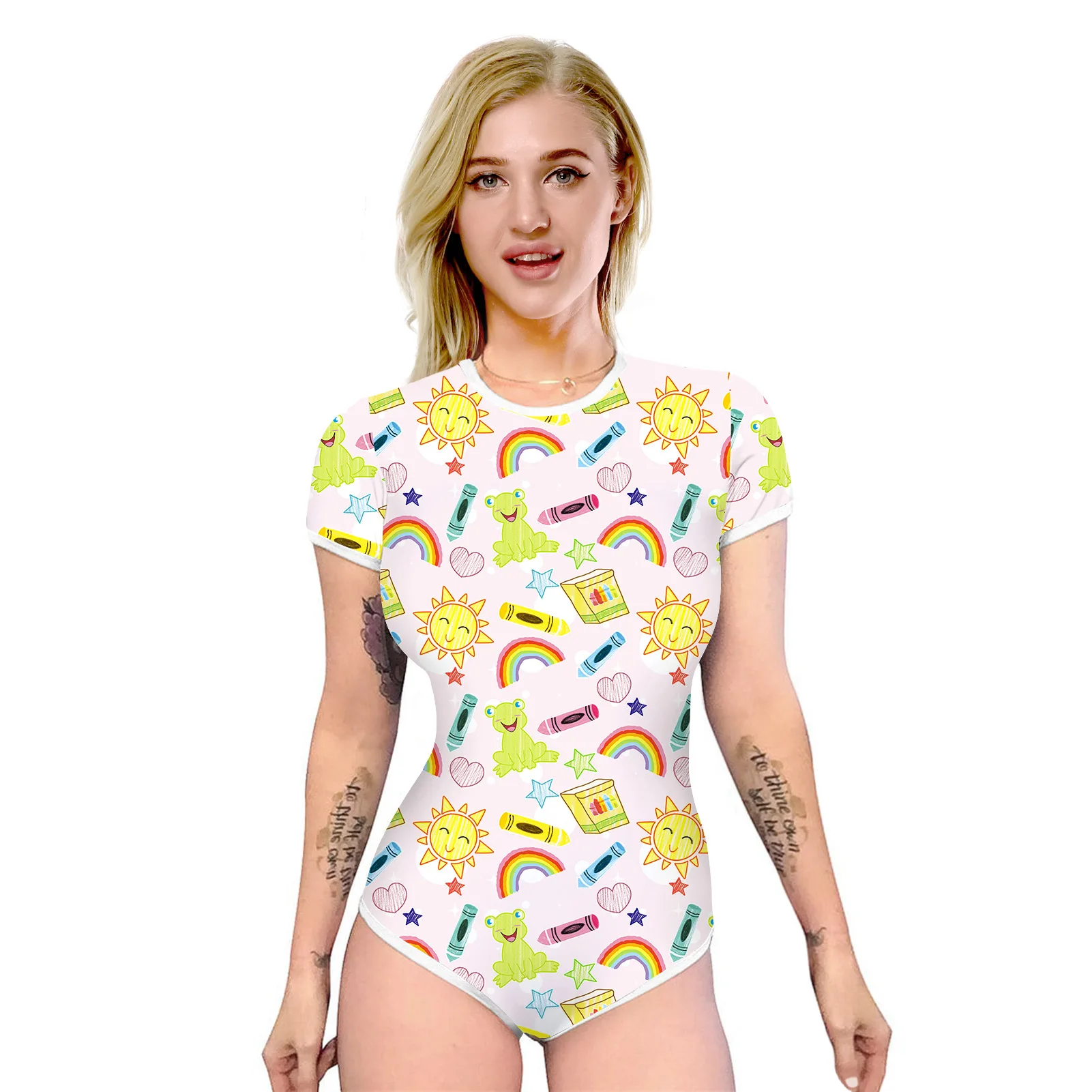 

Digital Printing Women's Slim Fit Short Sleeve Jumpsuit Pants Fashion Pants Wholesale High Waist Skinny Playsuits