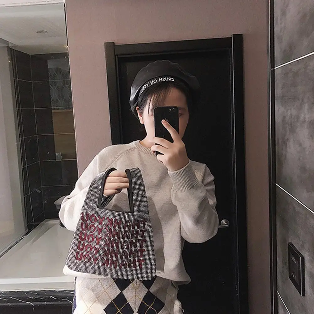 Роскошная Брендовая женская вместительная мини-сумка с блестками модная новинка