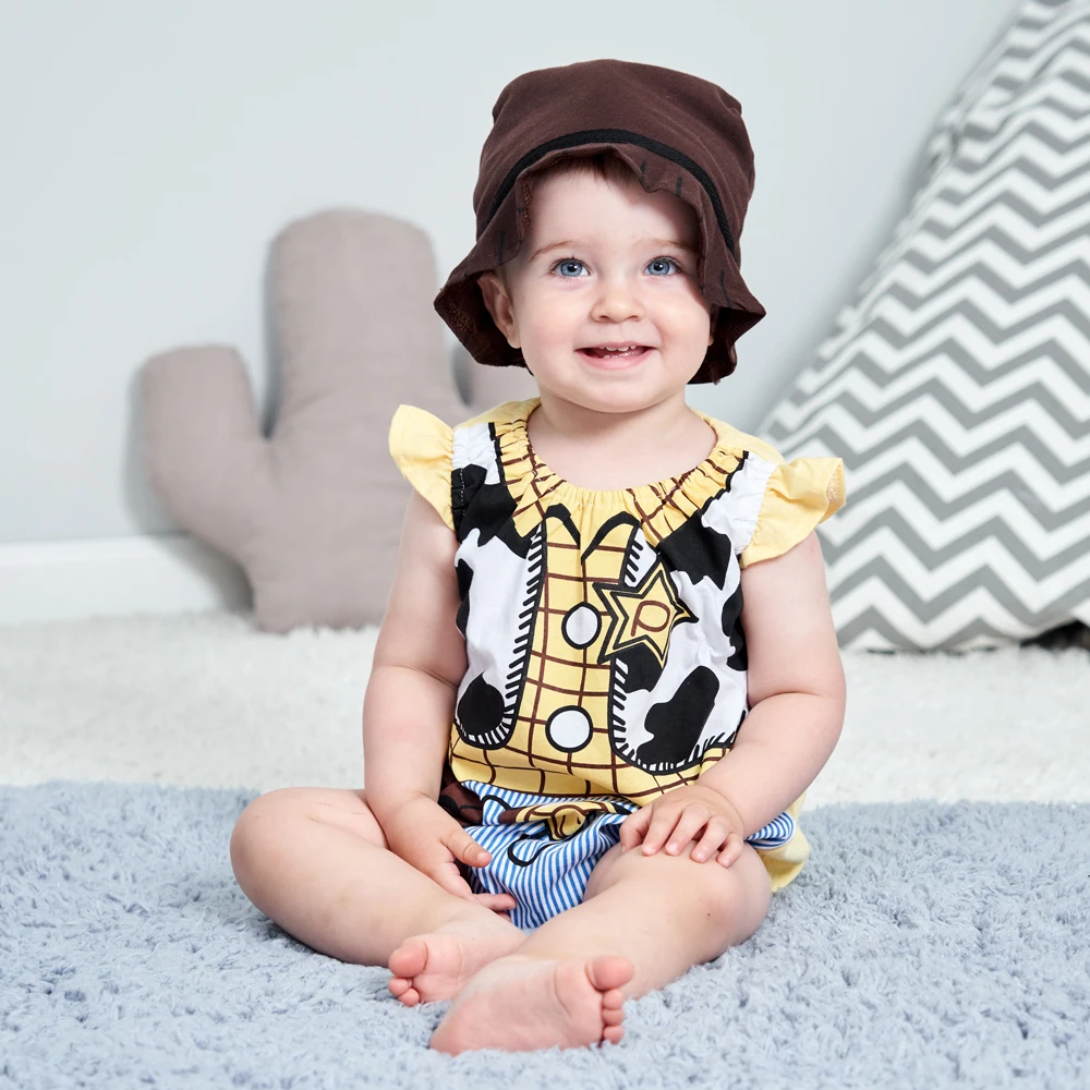 

Infant Toddler Summer Short Romper Baby Boys Cow Boy Cowboy Costume Photoshoot Halloween Party Fancy Dress Cotton