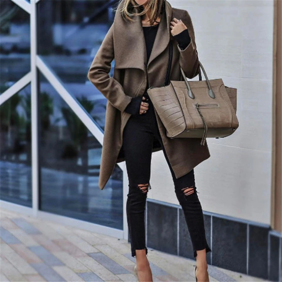 

LA CISNE Winter Hot Sale Women's Fashion Deerskin Velvet Plus Size Loose Windbreaker Jacket Jacket Women