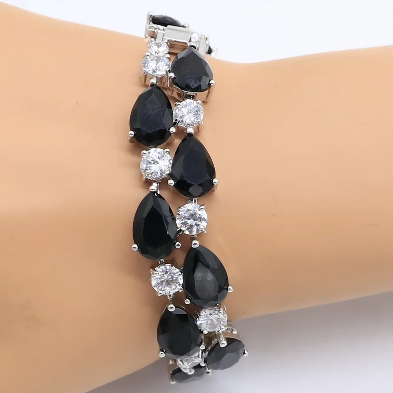 Комплект из колье серёг кольца и браслета серебра 925 пробы|Ювелирные наборы| |