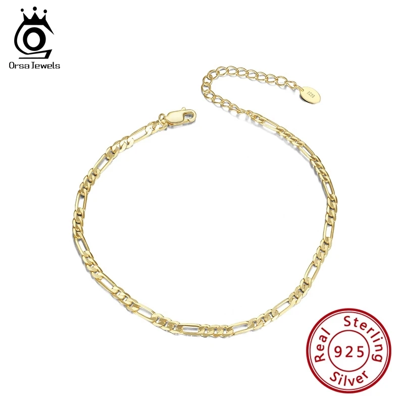 Браслет на ногу ORSA JEWELS из серебра 925 пробы с алмазной огранкой унисекс|Анклеты| |