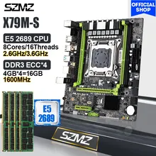 X79 Moederbord Lga 2011 Xeon E5 2689 Set Met 4*4Gb DDR3 Ecc-geheugen Gaming Pc Placa Mae x79 Moeder Board 2011 Xeon Montage Kit