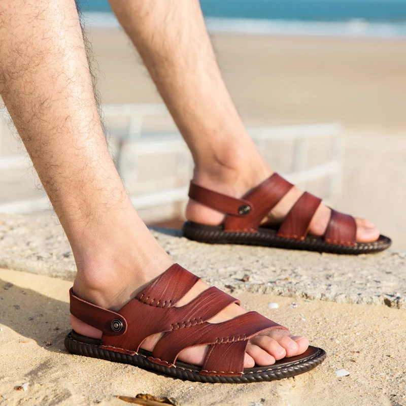 

new summer mens sandals flat sandals beach gladiator sandals Open toe slippers fashion non slip slipper vietnam shoes