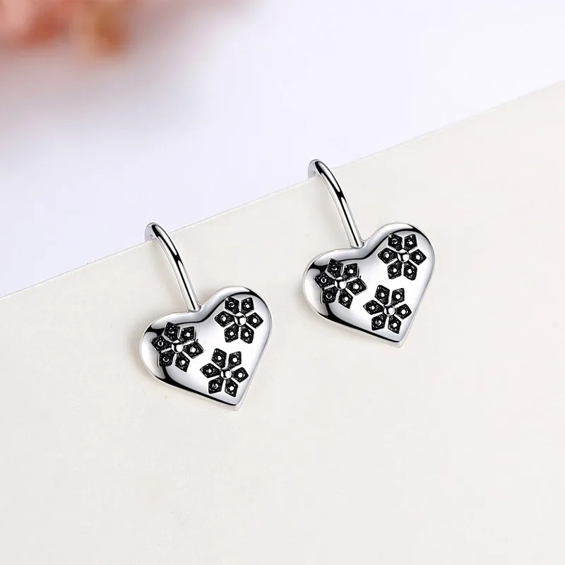Женские серьги гвоздики TONGZHE в форме сердца из стерлингового серебра 925 пробы
